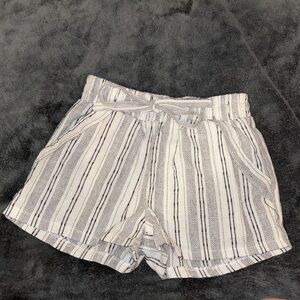 Sienna Sky Kids Striped Shorts - White and Black